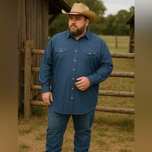 Wrangler Flame Resistant Denim Shirt NWT Men's size 3XT